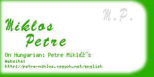 miklos petre business card